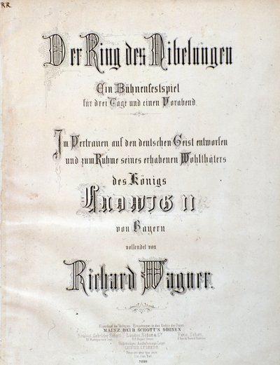 Portada de la partitura musical de Der Ring des Nibelungen de Wagner de Unknown artist