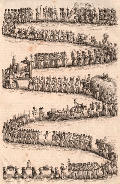 Procesión tradicional durante el festival de viticultores en Vevey, Suiza de Unknown