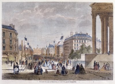 Transformaciones de París bajo el Segundo Imperio, Haussmann París. Inauguración del Boulevard Malesherbes (obras de Haussmann) de Unknown artist