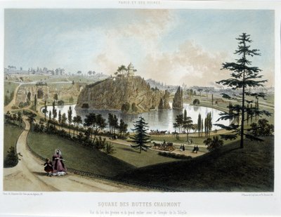 Transformaciones de París bajo el Segundo Imperio, Haussmann París. El Jardín de Buttes Chaumont de Unknown artist