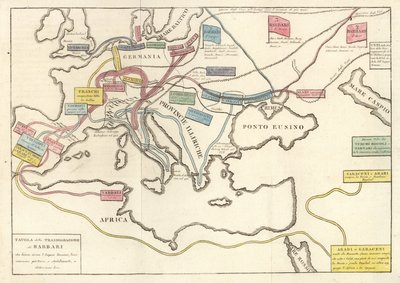 Transmigraciones de las tribus bárbaras que invadieron el Imperio Romano de Unknown artist