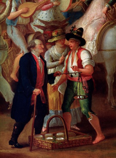 Vendedor ambulante de mozzarellas Pintura anónima. Siglo XIX Nápoles, Museo de San Martino de Unknown artist