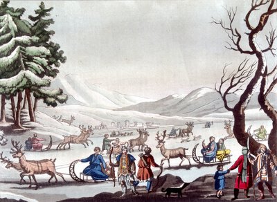 Tunguses, Siberia. Dibujo de Cartelli. Biblioteca de artes decorativas de París. “El traje antiguo y moderno” de Unknown artist