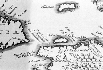 Isla Tortuga y Santo Domingo de un mapa del siglo XVII por Pierre Vandier de Unknown artist