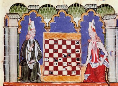 Dos mujeres jugando al ajedrez de Unknown artist