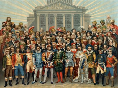 PANTEÓN UNIVERSAL DE LOS PRINCIPALES HOMBRES CÉLEBRES cromolitografía de Sauvage de Unknown artist