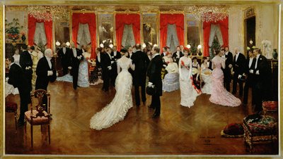 Une soiree (pintura sobre lienzo) de Unknown Artist