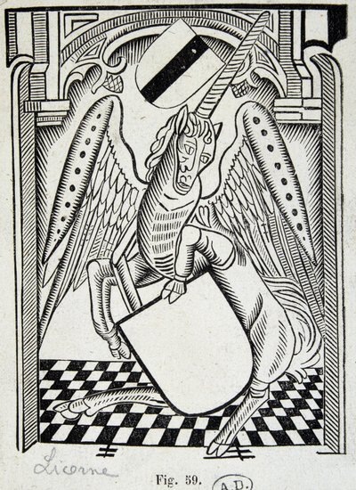 Unicornio - grabado del siglo XV de Unknown artist