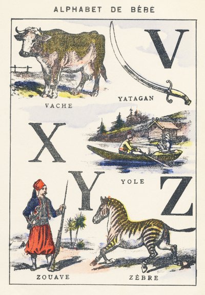 V X Y Z: vaca, yola, zuavo, cebra de Unknown artist