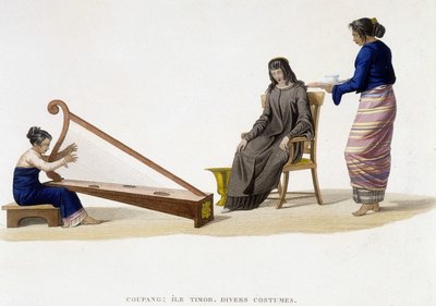 Varios trajes de mujeres de la Isla de Timor (Coupang) de Unknown artist