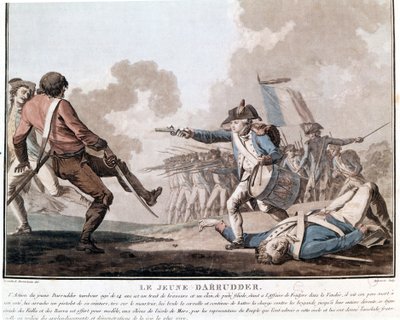 Revuelta de Vendée: el joven Darruder. Este es un ejemplo de heroísmo patriótico ya que Darruder era un niño de 14 años que tomó el arma de su padre muerto para matar a su asesino y continuar la lucha. 1793 de Unknown artist