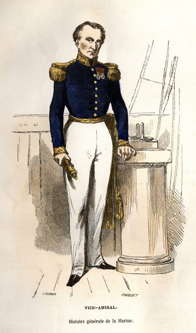 Vicealmirante. En “Histoire générale de la marine” por Van Tenac de Unknown artist