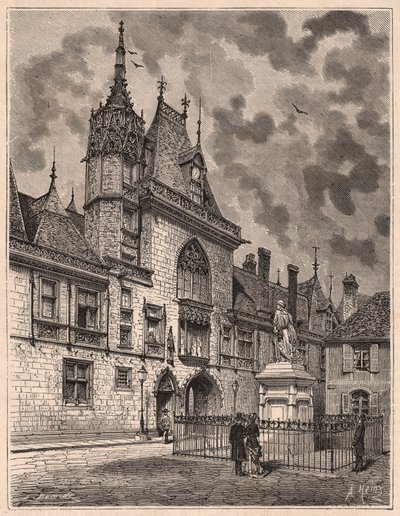 Vista desde la calle del Palais Jacques Coeur en Bourges, Francia de Unknown
