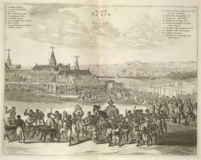Vista de Benín. Procesión de nativos de Unknown artist