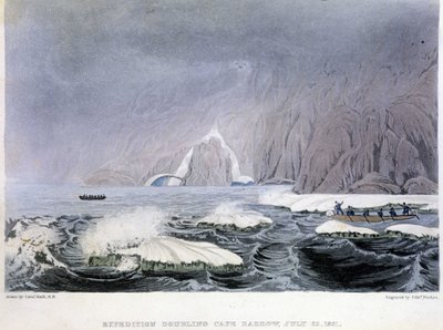 Vista del Cabo Barrow - en “Narrative of a journey to the shores of the Polar sea in the years 1819-1821” de John Franklin, ed. Londres de Unknown artist
