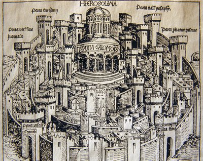 Vista de Jerusalén en la Edad Media de Unknown artist