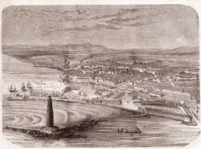 Vista de Livorno (Livorno - Toscana) - grabado de 1860 de Unknown artist
