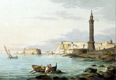 Vista de Nápoles desde el puerto. A la izquierda se encuentra el Castel dell