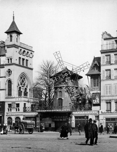 Vista de París: Le Moulin Rouge, Barrio Montmartre de Unknown artist