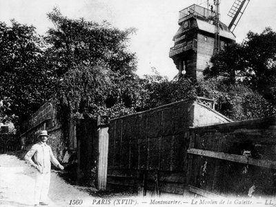Vista de París: Le Moulin de la Galette, Barrio Montmartre de Unknown artist