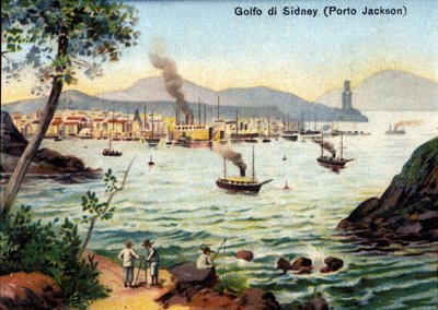Vista del Puerto Jackson (Bahía de Sídney) en Australia en el siglo XIX de Unknown artist