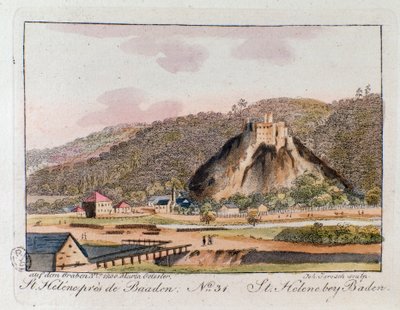 Vista de St. Helene en Baden, Austria. Grabado de 1815 Colección privada de Unknown artist