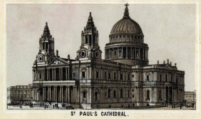 Vista de la Catedral de San Pablo en Londres, Inglaterra. de Unknown artist