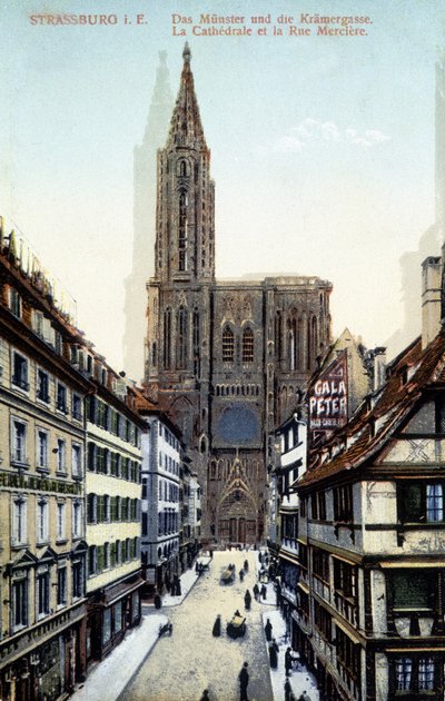Vista de la Catedral de Estrasburgo a finales del siglo XIX de Unknown artist