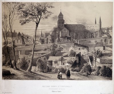 Vista de la Abadía de Fontevrault (Fontevraud) cerca de Saumur de Unknown artist