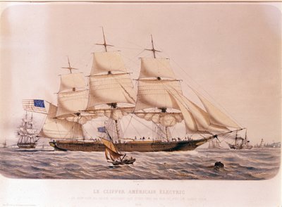 Vista del Clipper Americano Electric. Litografía de 1854 de Unknown artist