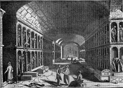 Vista del Cementerio de los Capuchinos en Palermo en el siglo XIX (Cimitero dei Cappuccini, Palermo) de Unknown artist