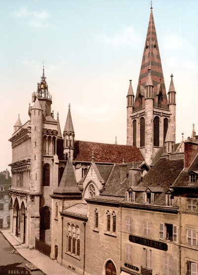 Vista de la Iglesia de Notre Dame en Dijon. Fotochrome c. 1890 de Unknown artist