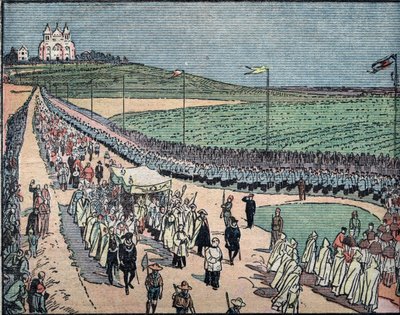 Vista de la Procesión Eucarística del Congreso Eucarístico de Cartago, Túnez 11/05/1930 (Vista del 30º Congreso Eucarístico Internacional celebrado en Cartago, Túnez de Unknown Artist
