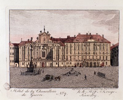 Vista del Hotel de la Cancillería de Guerra en Viena. Austria. Grabado de 1815 Colección privada de Unknown artist