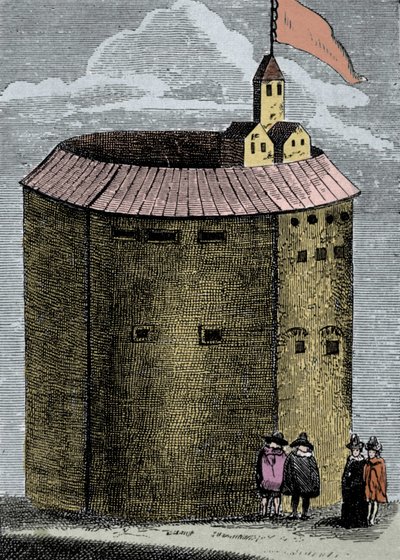 Vista del Teatro Globe de Londres en la época de William Shakespeare (1564-1612). Grabado del siglo XIX de Unknown artist