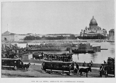 Vista del Neva, Almirantazgo y Catedral de Isaac. San Petersburgo. de Unknown artist