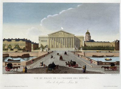 Vista del Palais de la Chambre des Députés - en “Vues de Paris” por Courvoisier de Unknown artist