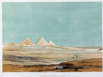 Vista de las Pirámides de Giza, Egipto. Ilustración del siglo XIX París, Colegio de Francia de Unknown artist