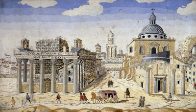 Vista del Foro Romano, finales del siglo XVII, escayola sobre soporte de terracota de Unknown artist