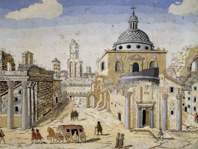Vista del Foro Romano (detalle) de Unknown artist