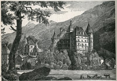 Vista del castillo de Vizille en Isere. de Unknown artist