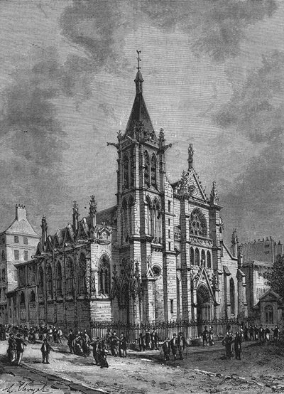 Vista de la iglesia de Saint Séverin en París a finales del siglo XVIII. Grabado de 