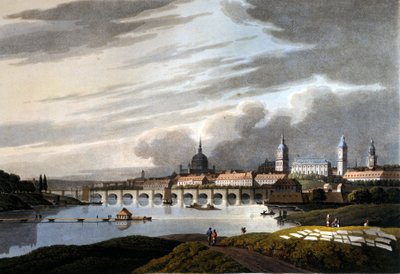 Vista de la ciudad de Dresde en Alemania. 1815 de Unknown artist