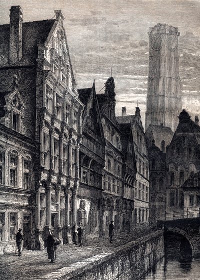 Vista de la ciudad de Mechelen en Bélgica - ca. 1867 de Unknown artist