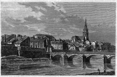 Vista de la ciudad de Mezieres a finales del siglo XIX. Grabado en "El diario de la juventud" de 1888. de Unknown artist