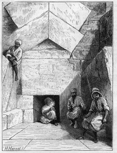 Vista de la entrada a la pirámide de Keops en Guiza, Egipto de Unknown artist