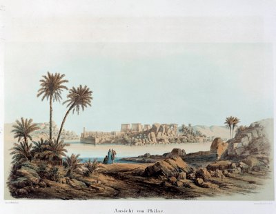 Vista de la isla de Filae en Egipto. Siglo XIX París, Colegio de Francia de Unknown artist