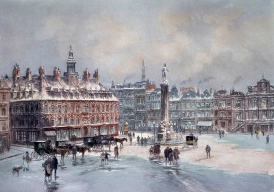 Vista de la gran plaza de Lille de Unknown artist