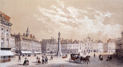 Vista de la gran plaza de la ciudad de Lille de Unknown artist