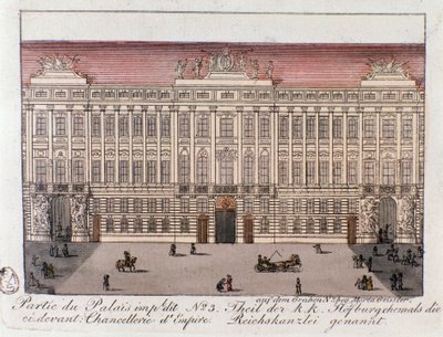 Vista de la parte del Palacio Imperial llamada la Cancillería del Imperio en Viena de Unknown artist